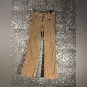 boom boom low rise jeans khakis tan beige flare leg corduroy stretch vintage 90s